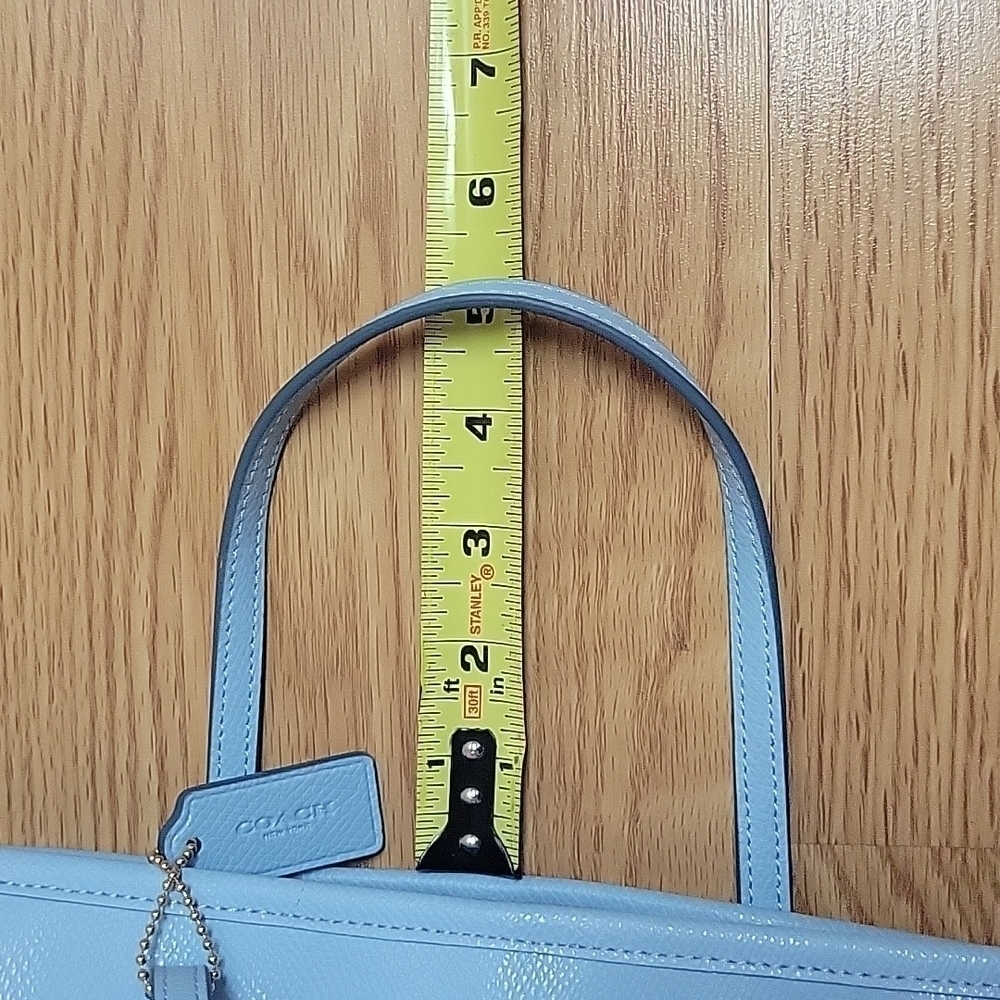 Coach Crossgrain Leather Taxi Tote - Pale Blue like new condition - Picture 16 of 17